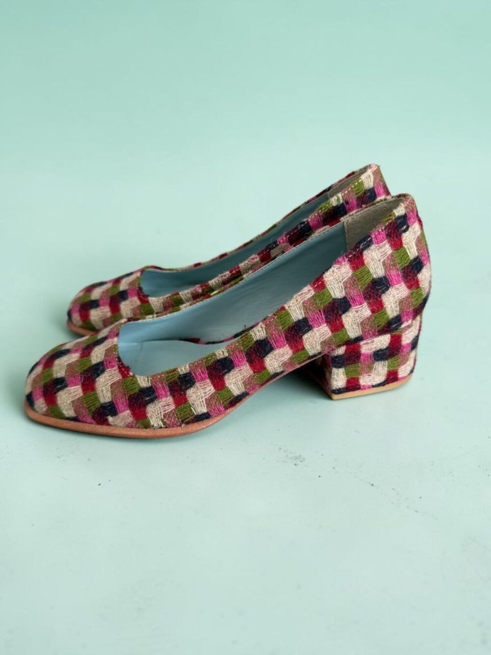 FRANCES VALENTINE Multicolor Block Kitten Heels Size 7